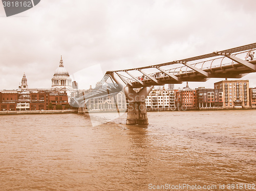 Image of River Thames North Bank, London vintage