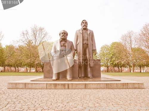 Image of Marx-Engels Forum statue vintage