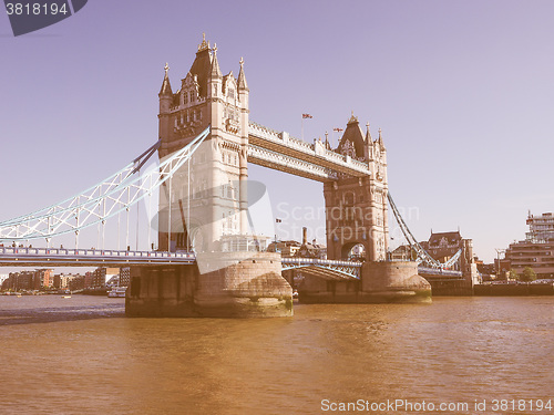 Image of Retro looking Tower Bridge in London