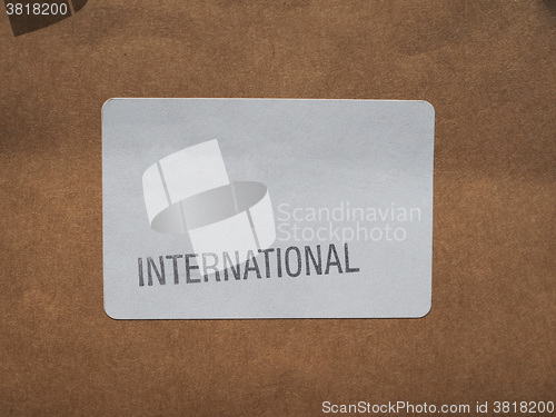 Image of International label on packet