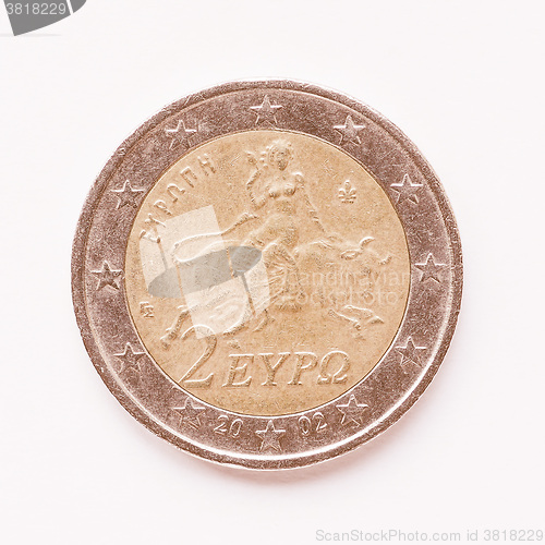 Image of  Greek 2 Euro coin vintage