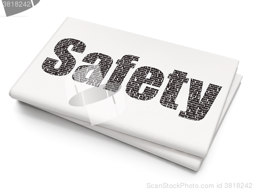 Image of Privacy concept: Safety on Blank Newspaper background