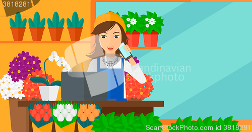 Image of Florist taking order.