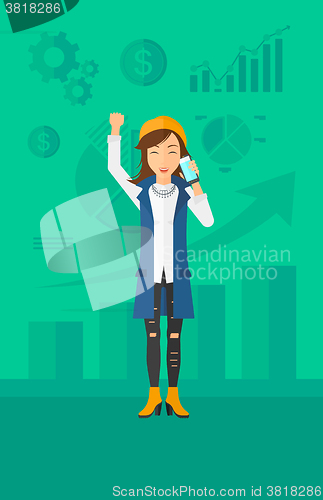 Image of Happy successful business woman.
