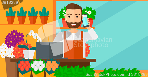 Image of Florist taking order.