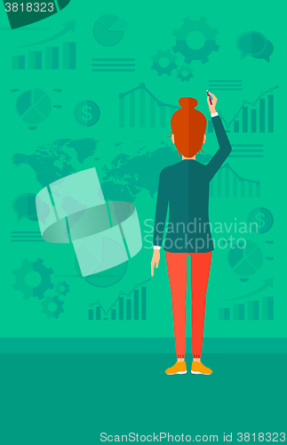 Image of Business woman presenting report.