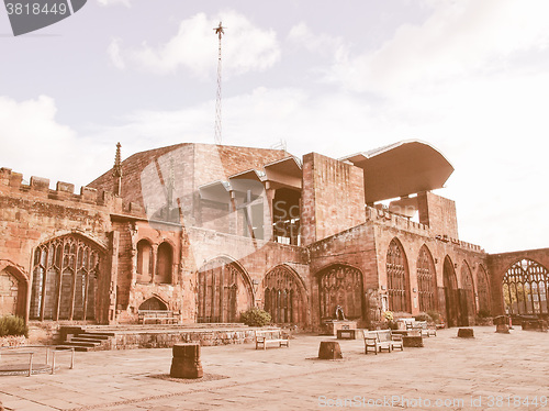 Image of Coventry Cathedral ruins vintage