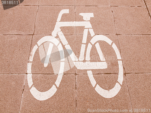 Image of  Bike lane sign vintage