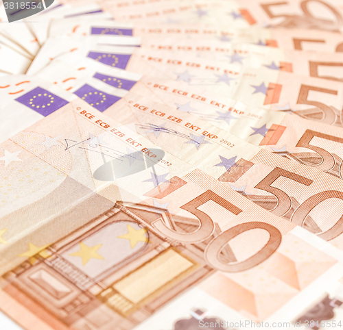 Image of  Euro bankonotes background vintage