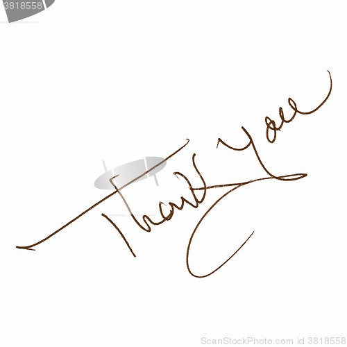 Image of  Thank you message isolated vintage
