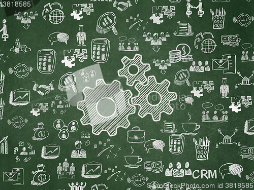 Image of Business concept: Gears on School Board background
