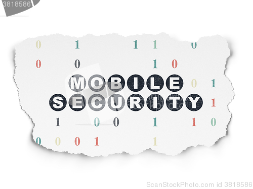 Image of Privacy concept: Mobile Security on Torn Paper background