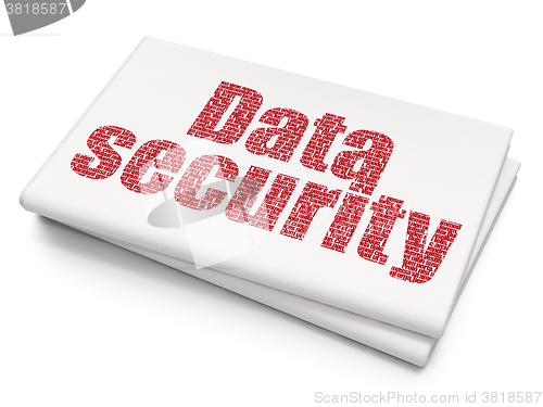 Image of Privacy concept: Data Security on Blank Newspaper background