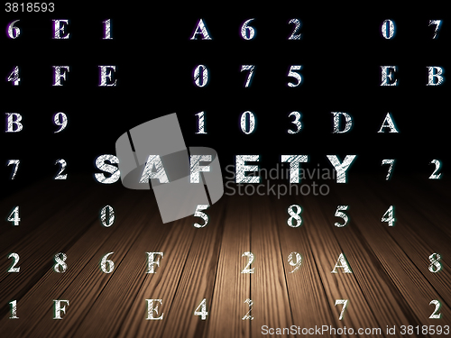 Image of Security concept: Safety in grunge dark room