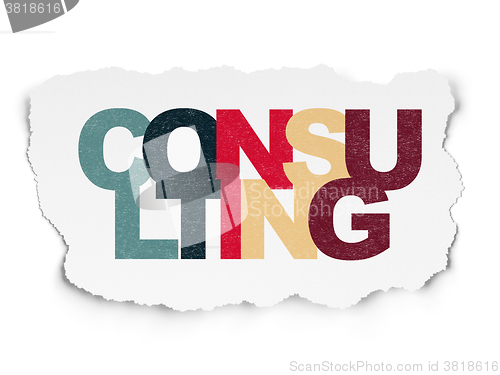Image of Business concept: Consulting on Torn Paper background