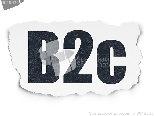 Image of Business concept: B2c on Torn Paper background