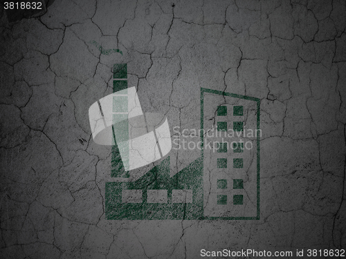 Image of Finance concept: Industry Building on grunge wall background