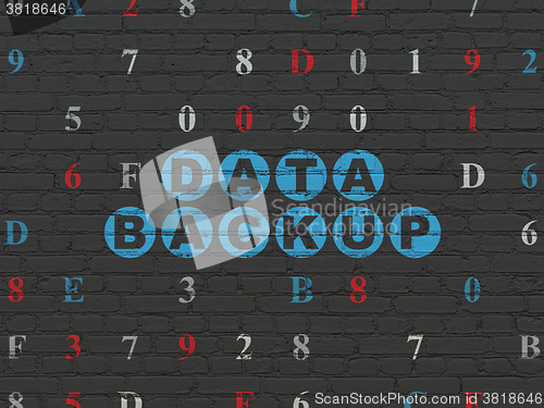 Image of Data concept: Data Backup on wall background