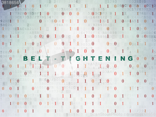 Image of Business concept: Belt-tightening on Digital Paper background