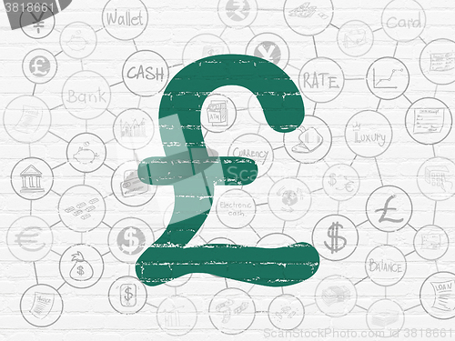 Image of Money concept: Pound on wall background