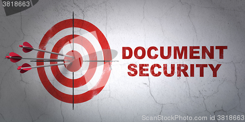 Image of Safety concept: target and Document Security on wall background