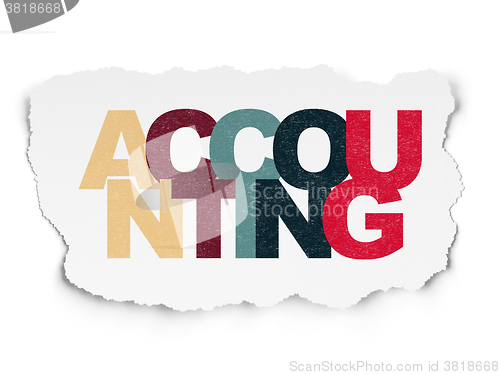 Image of Money concept: Accounting on Torn Paper background