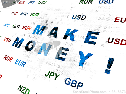 Image of Finance concept: Make Money! on Digital background
