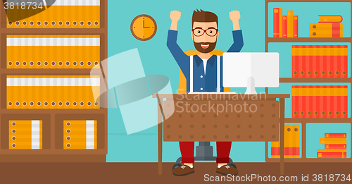 Image of Man working at office.