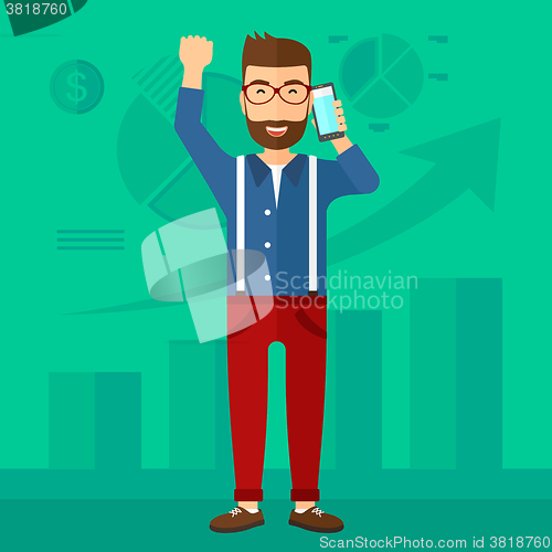Image of Happy successful businessman.