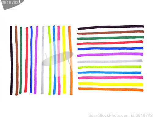Image of Abstract colorful lines on white