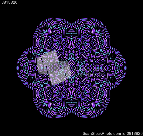 Image of Black background with color concentric pattern