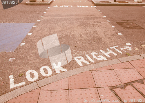 Image of  Look Right sign vintage