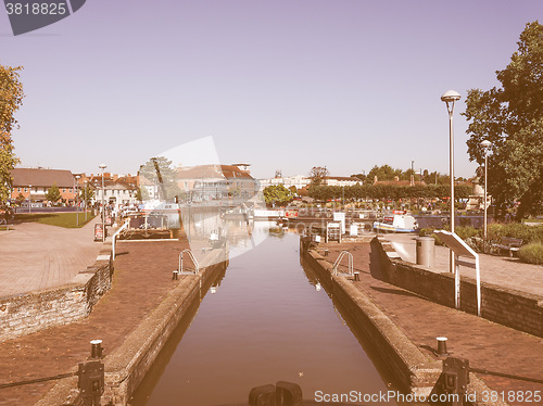 Image of Lock gate in Stratford upon Avon vintage