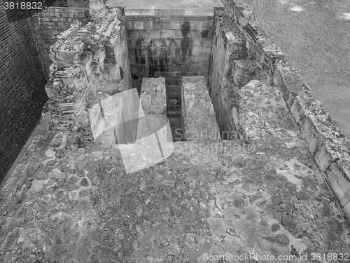 Image of Black and white Medieval walls in London
