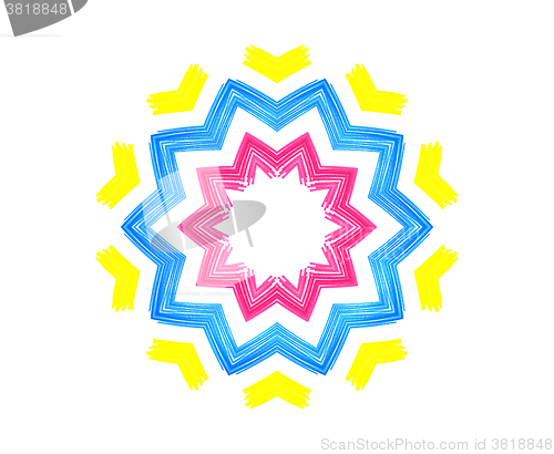 Image of Abstract concentric pattern on white background