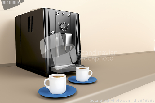 Image of Espresso machine in the kitchen 