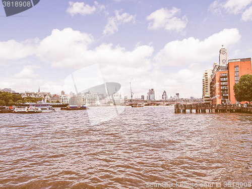Image of River Thames in London vintage