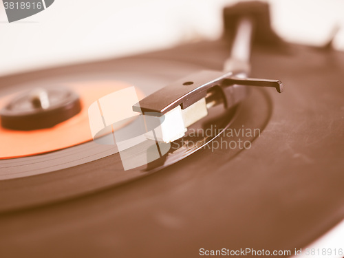 Image of  Vinyl record on turntable vintage