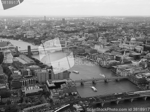 Image of Black and white Aerial view of London