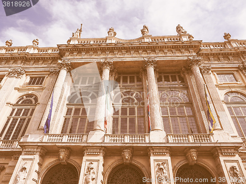 Image of Retro looking Palazzo Madama Turin
