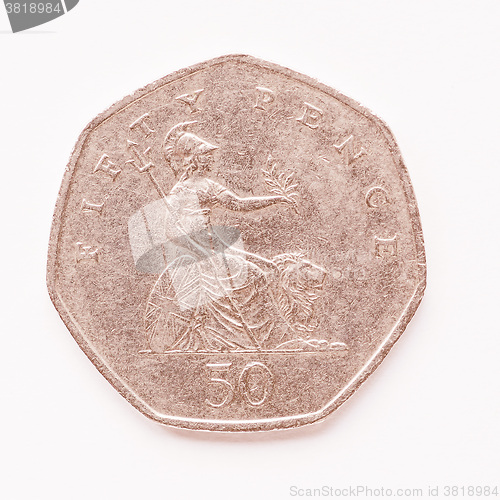 Image of  UK 50 pence coin vintage