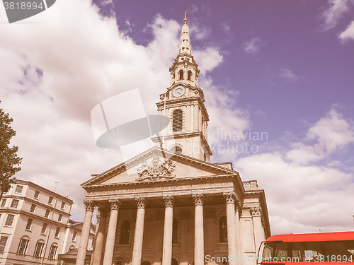 Image of Retro looking St Martin church in London