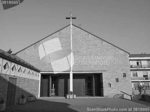 Image of Black and white Cavagnolo parish church