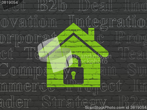 Image of Finance concept: Home on wall background