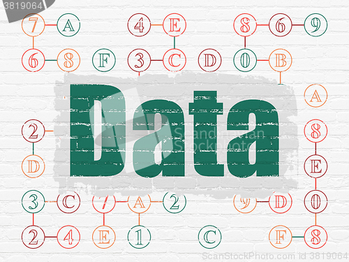 Image of Information concept: Data on wall background