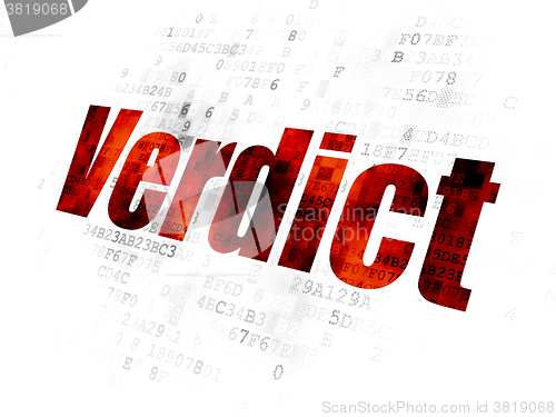 Image of Law concept: Verdict on Digital background