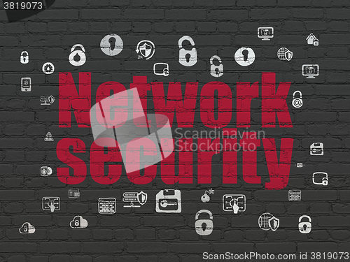 Image of Protection concept: Network Security on wall background