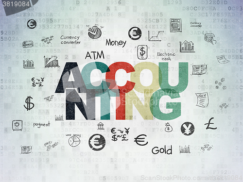 Image of Money concept: Accounting on Digital Paper background