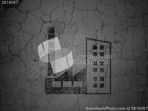Image of Business concept: Industry Building on grunge wall background