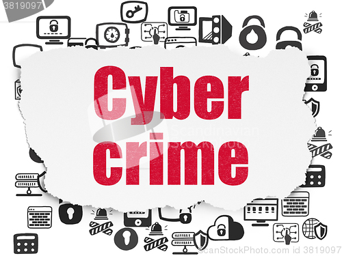 Image of Security concept: Cyber Crime on Torn Paper background